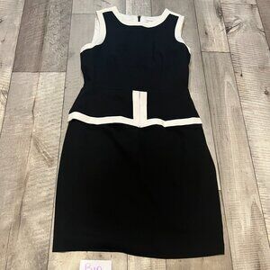 Calvin Klein Size 10 Sleeveless Black White Dress  Bin BH